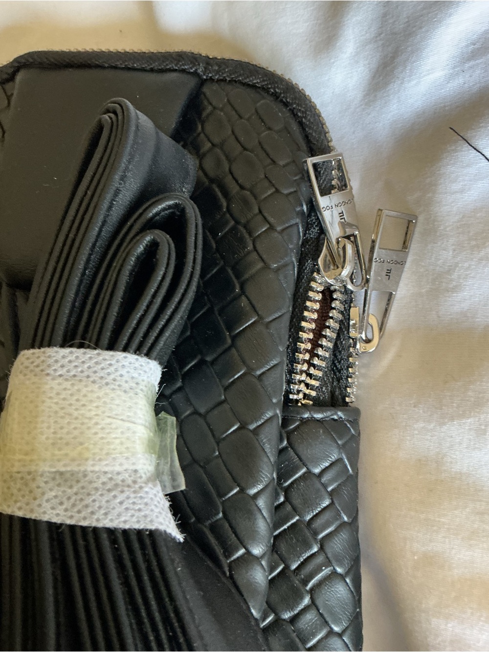London Fog Black Woven Mini Backpack - Picture 3 of 7